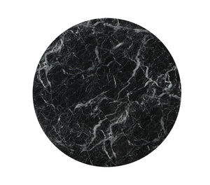 English Elm Hollis Round Dining Table with Engineered Stone Top & Cone Base, Contemporary Marble Grain Finish B2726S00440