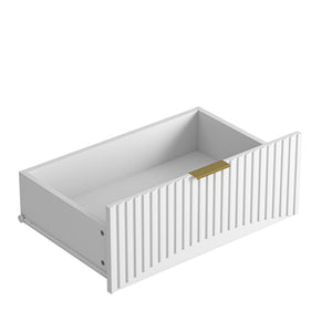 English Elm Modern Six Drawer Chest with Wavy Textured Fronts Sleek Matte Storage for Any Room White W409P307536
