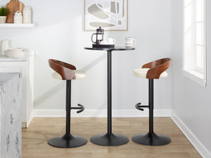 English Elm Adjustable Swivel Barstools Set of 3 Walnut Faux Leather Counter Height Kitchen B202S02026
