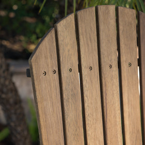 English Elm Christopher Knight Home® - Outdoor Acacia Wood Adirondack Barstools Set of 2 — Weather-Resistant Slat-Back High Seat, Handcrafted Appeal Natural Stained 61680.00NTLS