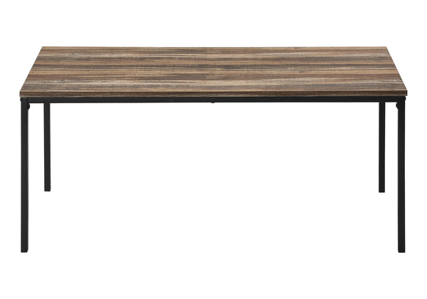 English Elm Table 3-Piece Set with Reclaimed-Look Laminate Tops and Sleek Metal Frame for Modern Living Rooms Brown 48 L x 24 W x 4 H B2710P219973