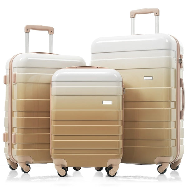 English Elm Luggage Sets 3 Piece Abs Hardshell Spinner Suitcase with Tsa Lock Lightweight Travel N726P203164D
