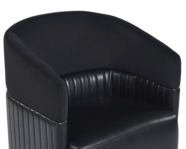 Sunpan Genval Modern Wheeled Lounge Chair with Brass Frame & Unique Tufted Design – Stylish Comfort!