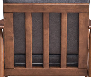 English Elm Alisa Charcoal Fabric Accent Chair with Brown Wood Finish, Removable Cushion, Foam Seat Comfort B2726S00384