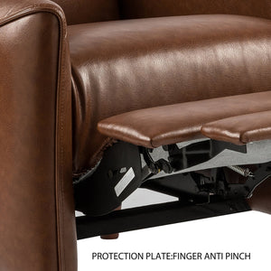 English Elm Christopher Knight Home® - PU Push recliner chair Cognac PU Upholstered Small Recliner with Rubber Wood Legs, Compact Comfort Retreat N771P210116W