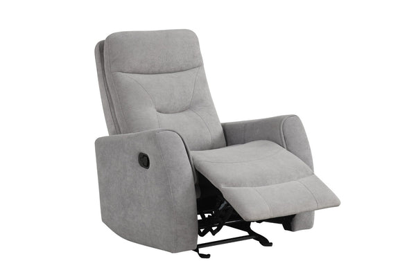 English Elm Paterson Microsuede Velvet Rocker Recliner Plush Swivel Chair for Living Room Gray B078P497894