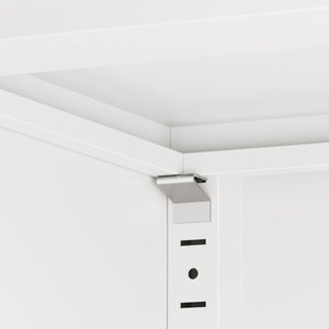 English Elm White Steel Freestanding Wardrobe Cabinet with Rod and Shelves for Dorm or Apartment T2398P480394