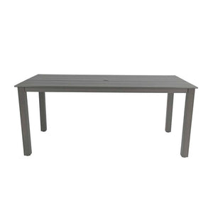 English Elm 68.9-inch Outdoor Rectangular Dining Table Hips Wood Grain Seats Six with Umbrella Hole W2085P364129