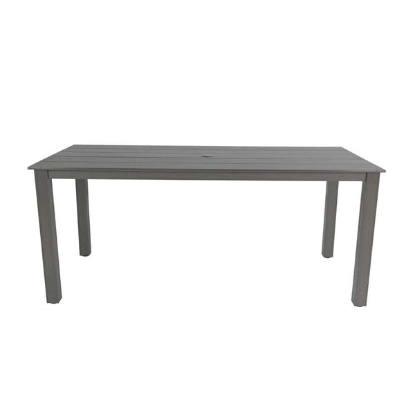 English Elm 68.9-inch Outdoor Rectangular Dining Table Hips Wood Grain Seats Six with Umbrella Hole W2085P364129