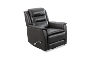 English Elm Man Wah Madrid Leather Swivel Recliner In Granite - Luxurious Comfort & Modern Style For Your Home B2707P311033