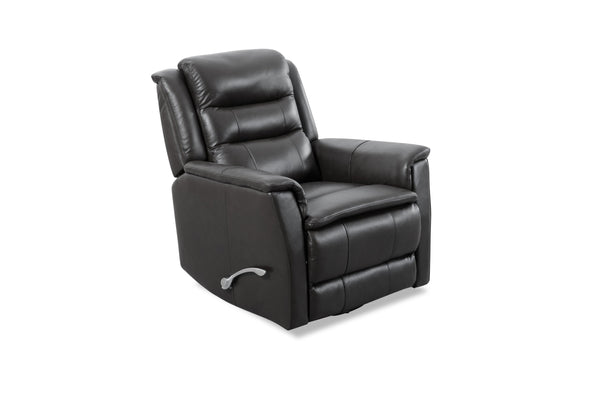 English Elm Man Wah Madrid Leather Swivel Recliner In Granite - Luxurious Comfort & Modern Style For Your Home B2707P311033