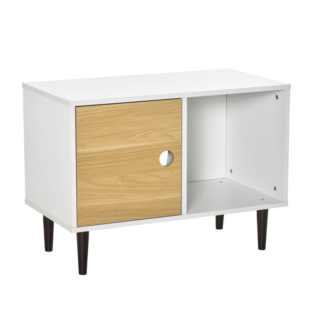 English Elm Pawhut Stylish Wooden Cat House With Soft Cushion, Elevated Pet Condo & Functional Storage Table W2225P173764-GIGA