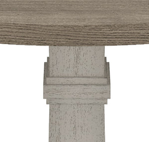 English Elm Taranto 59 Inch Round Pedestal Dining Table Seats Six with Distressed Gray Top B2749S00226