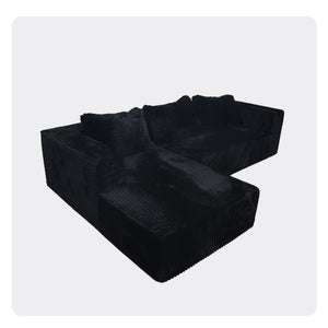 English Elm Cloud Plush Corduroy Sectional Sofa with L-Chaise, CertiPUR-US Foam, Stain-Resistant, No Assembly W3341P329068