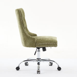 English Elm A&A Tufted Chenille Office Chair with Gold Chrome Base, Plush High-Rebound Cushion for Comfort Green W1143P366777