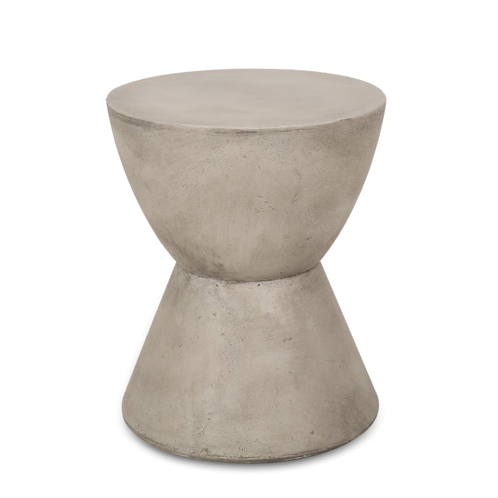 English Elm Christopher Knight Home® - Outdoor Mgo Side Table - Stylish Light Grey Hourglass Design For Your Patio Or Balcony Decor N773P351014G