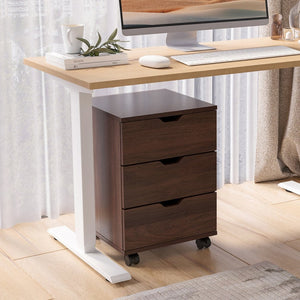 English Elm 3-drawer Rolling Wood File Cabinet with Locking Casters for Home Office Under Desk Brown T3623P434241