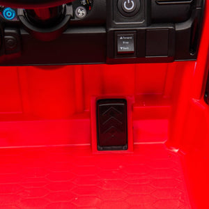 English Elm 24v Kids Ride on Car with Parental Remote Four Wheel Suspension Led Lights Bluetooth Red W1578P235082