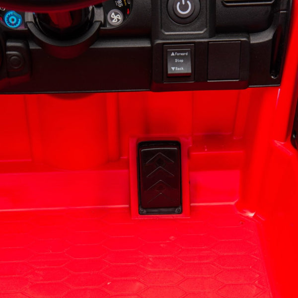 English Elm 24v Kids Ride on Car with Parental Remote Four Wheel Suspension Led Lights Bluetooth Red W1578P235082