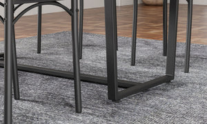 English Elm Four-piece industrial dining set with bench and backrest, solid MDF & steel frame, space-saving design Gray W578P333490