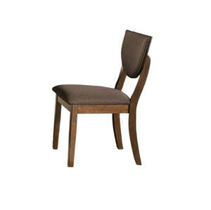 English Elm Set of 2 Transitional Walnut Side Chairs with Curved Legs, Dark Chocolate Fabric Padded Seats and Backs B011P214576