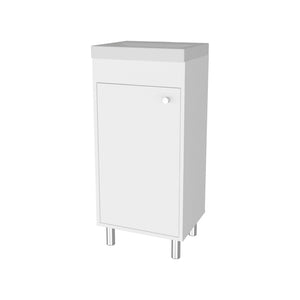 English Elm White Wall-Mounted Bathroom Vanity With 1 Door & 2 Shelves For Organized, Modern Spaces B062P355662-GIGA