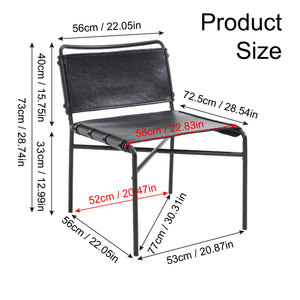 English Elm Retro PU Leather Leisure Chair Set of 2 – Modern Medieval Black Armless Accent Chairs with Metal Legs, Breathable Faux Leather Comfort W3112P254908