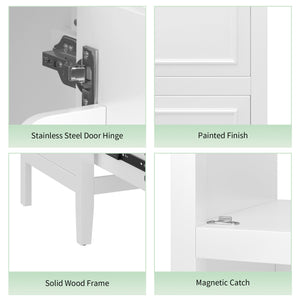 English Elm 20" Bathroom Vanity with Sink and Ceramic Top, Modern Freestanding Cabinet with Drawer & Shelf Storage, Adjustable Feet for Stability and 200lb Capacity White N725P192821K