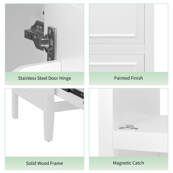 English Elm 20" Bathroom Vanity with Sink and Ceramic Top, Modern Freestanding Cabinet with Drawer & Shelf Storage, Adjustable Feet for Stability and 200lb Capacity White N725P192821K