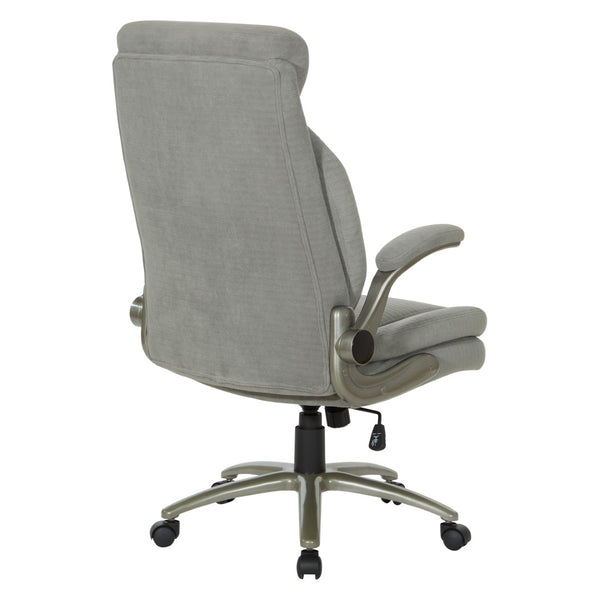 OSP Home Furnishings Big and Tall Ergonomic Office Chair with Lumbar Support and Padded Flip-up Arms EXH14517BT-2