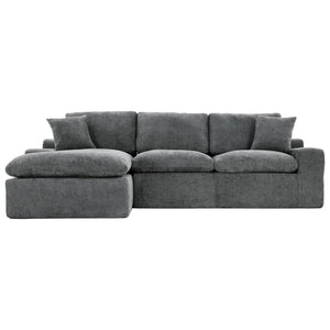 English Elm Cloud Modular Sectional Sofa with Double-Layer Cushioning, Deep 21.5" Seat, Chenille Upholstery & Side Pockets Grey N719S001980E