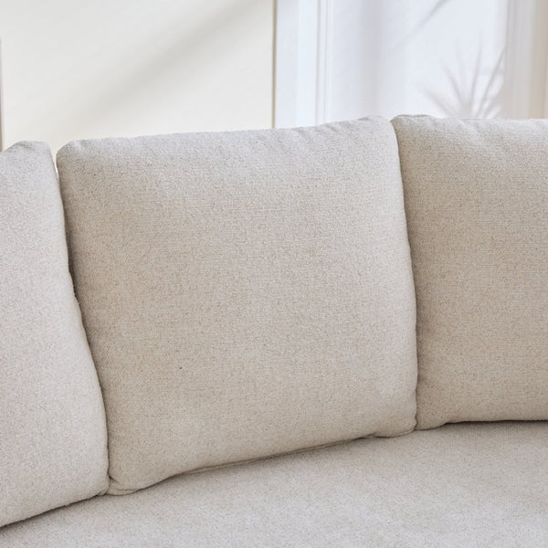 English Elm 73.82" Wide Curved Chenille Loveseat with Deep Lounge Seat and Sculptural Modern Frame Beige W3189S00033