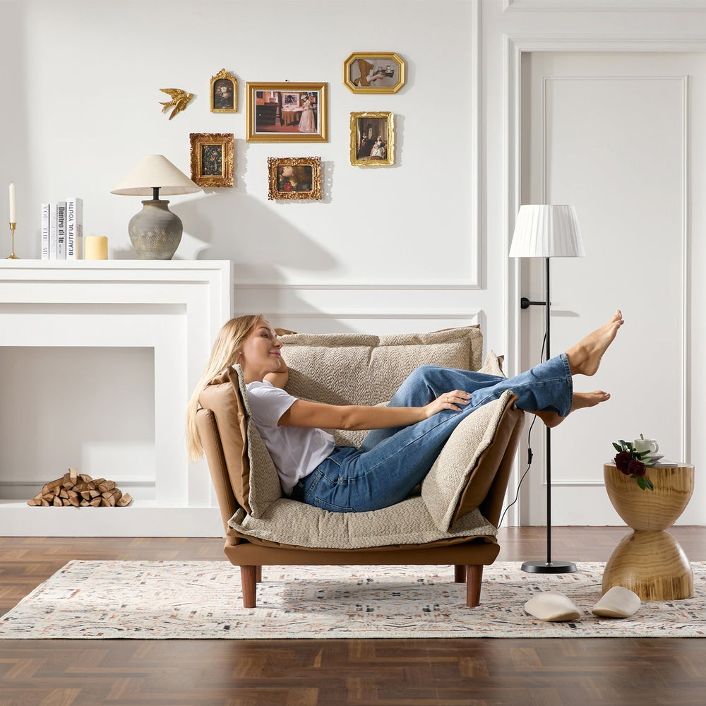 English Elm Modern Chenille Oversized Armchair - Cozy Accent Chair For Living Room, Bedroom, And Study Comfort W2997P236160