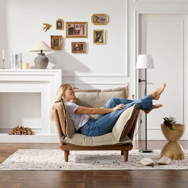 English Elm Modern Chenille Oversized Armchair - Cozy Accent Chair For Living Room, Bedroom, And Study Comfort W2997P236160