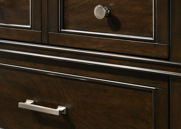 English Elm Merlot Mahogany 6-Drawer Dresser – Solid Wood+MDF Transitional Design, Custom Hardware & Storage Elegance B2699P236737