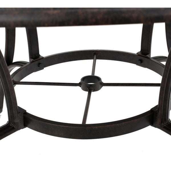 English Elm Christopher Knight Home® - Outdoor Cast Aluminum Circular Dining Table - Elegant Bronze Finish For Patios & Gardens, 49.75" N768P348388B