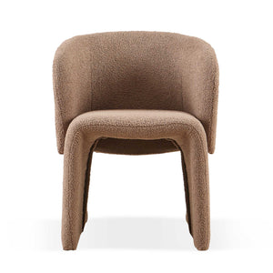English Elm Modern Boucle Dining Chair Upholstered Teddy Accent Seat for Living Room Bedroom Office Comfortably Chic Brown W1164P190845