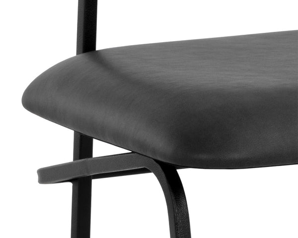 Sunpan Gibbons Dining Chair - Unique Mid-Century Modern Design with Handcrafted Leather and Iron Frame Black / Bravo Portabella