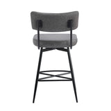 Christopher Knight Home® - Noble House - - 26''Retro Swivel Counter Stools Set Of 2,Grey Counter Stools With Iron Frame,Pu Sponge Cushion,Footrest,Suitable For Kitchen/Bedroom/Dining Room.