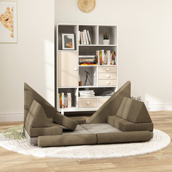 English Elm Qaba 12 Piece Modular Foam Toddler Play Sofa Set for Creative Playroom Fun W2225P249712