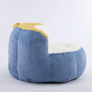 English Elm Oversized Multicolor Faux Fur Bean Bag Sofa – Cozy Lounger With Shredded Foam, No Assembly Needed! W3723P375714-GIGA