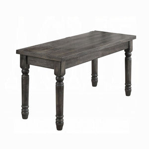 English Elm 1pc Rustic Gray Finish Wooden Bench 40" Rustic Farmhouse Dining Seat, Weathered Gray, Easy Assemble B2741P330125