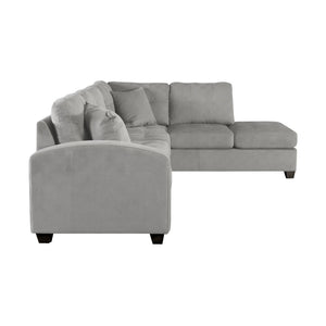English Elm 2-piece Tufted Microfiber Sectional Reversible Chaise Pocket Coil Modern Living Room Taupe B011S01324