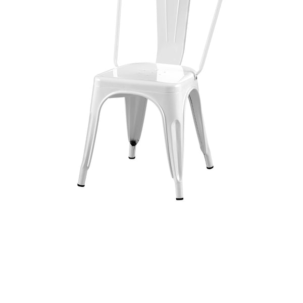 English Elm Set Of 2 High Gloss White Metal Dining Chairs - Stackable, Lightweight, Easy-Clean For Indoor/Outdoor Use B347P383401-GIGA