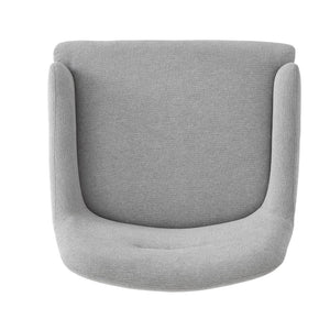 English Elm Modern Chenille Armchair with Curved Back Gold Legs Plush Accent Seat for Any Room Grey N763P360684E