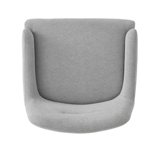 English Elm Modern Chenille Armchair with Curved Back Gold Legs Plush Accent Seat for Any Room Grey N763P360684E