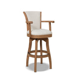 English Elm Williams 31In Swivel Bar Stool With Armrests, White Pepper Stain Resistant High Performance Polyester