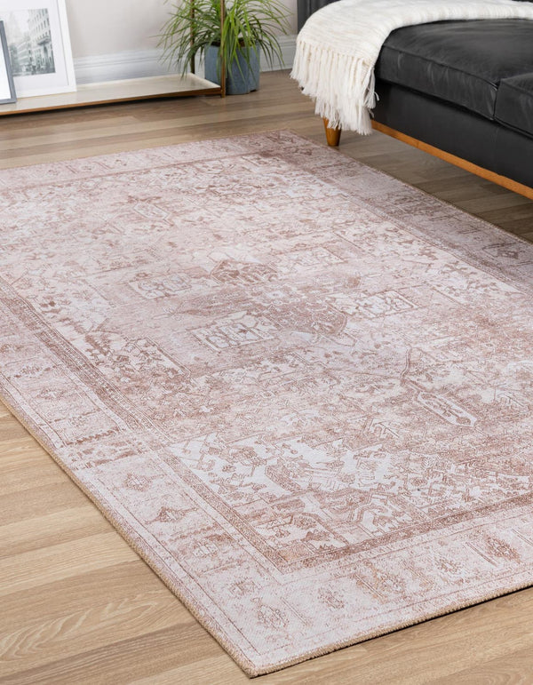 Unique Loom Timeless Peter Machine Made Abstract Rug Beige, Ivory/Light Brown 7' 7" x 10' 6"