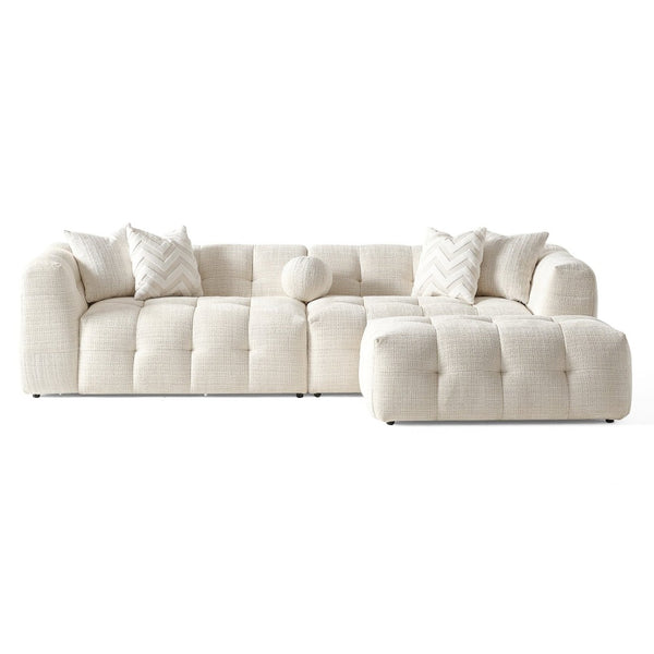 English Elm Alana Biscuit Tufted Chenille Modular Sectional with Configurable Living Room Layout B183S00221