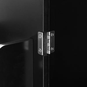 English Elm Elegant Bathroom Floor Storage Cabinet with 4 Doors, Adjustable Shelves, Anti-Tip Design, 28"L x 15"W Black N725P188461B